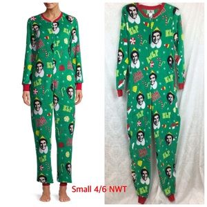 Elf Movie Buddy OMG! Santa! Drop Seat Union Suit One Piece Pajama PJ's Small NWT